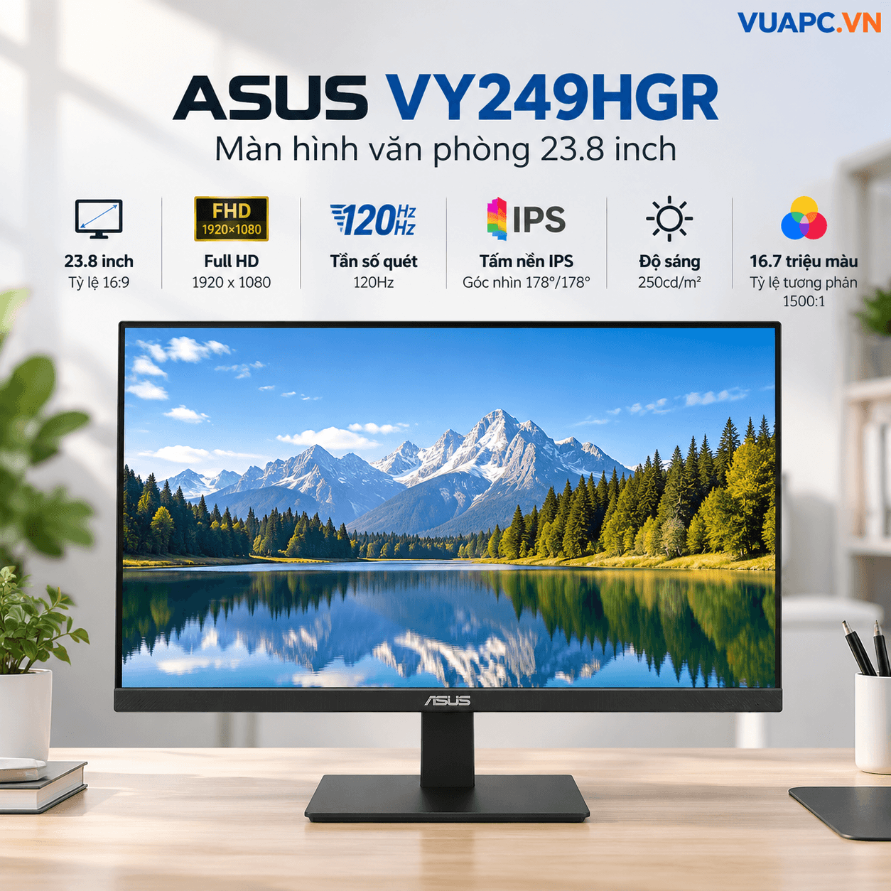 Màn hình Văn phòng Asus VY249HGR | 24 inch, FHD, 120Hz, IPS