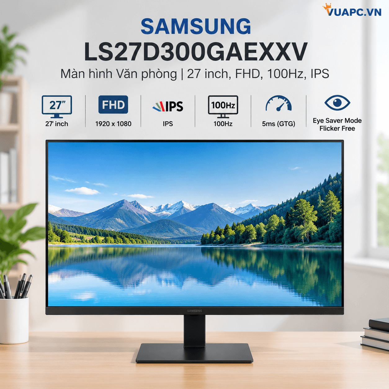 Màn hình Văn phòng Samsung LS27D300GAEXXV | 27 inch, FHD, 100Hz, IPS