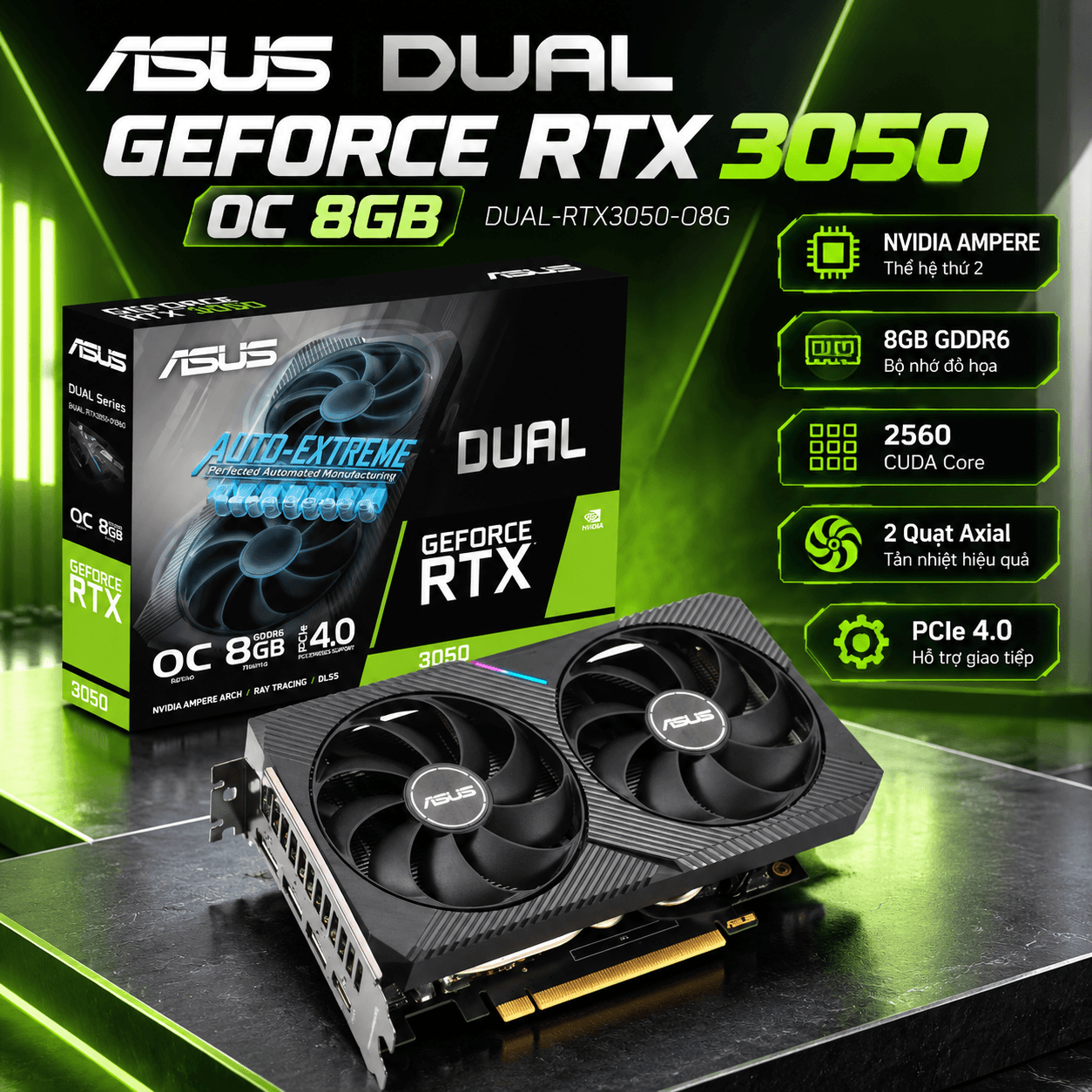ASUS Dual Geforce RTX 3050 OC 8GB (DUAL-RTX3050-O8G)
