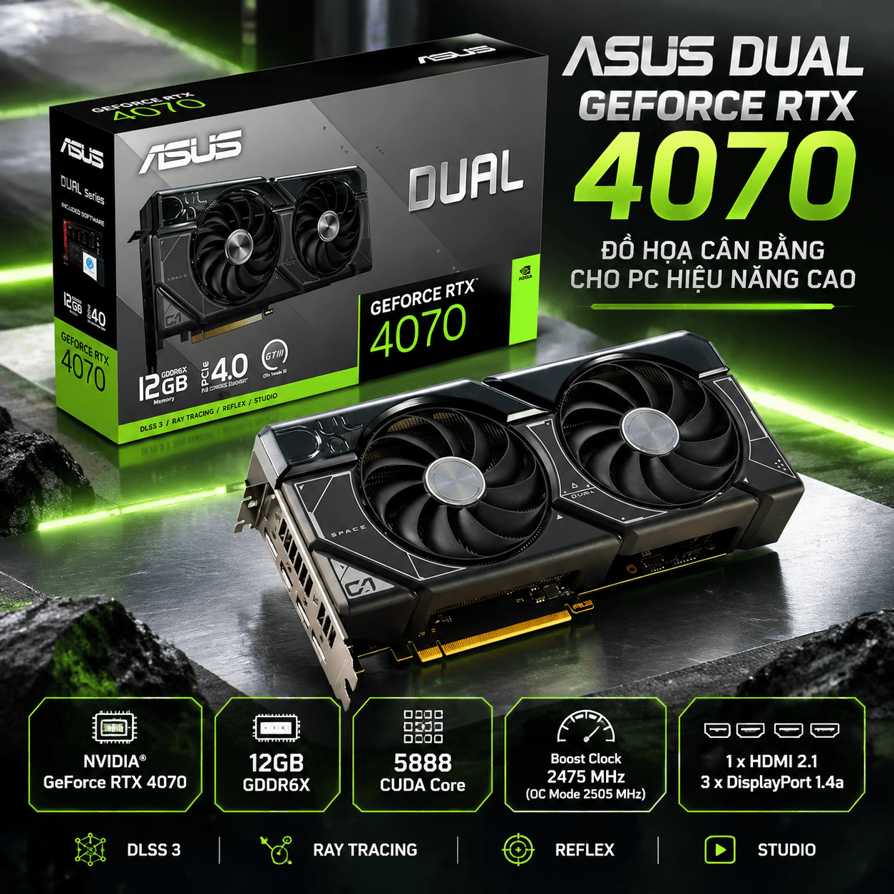 ASUS Dual GeForce RTX 4070 12GB GDDR6X