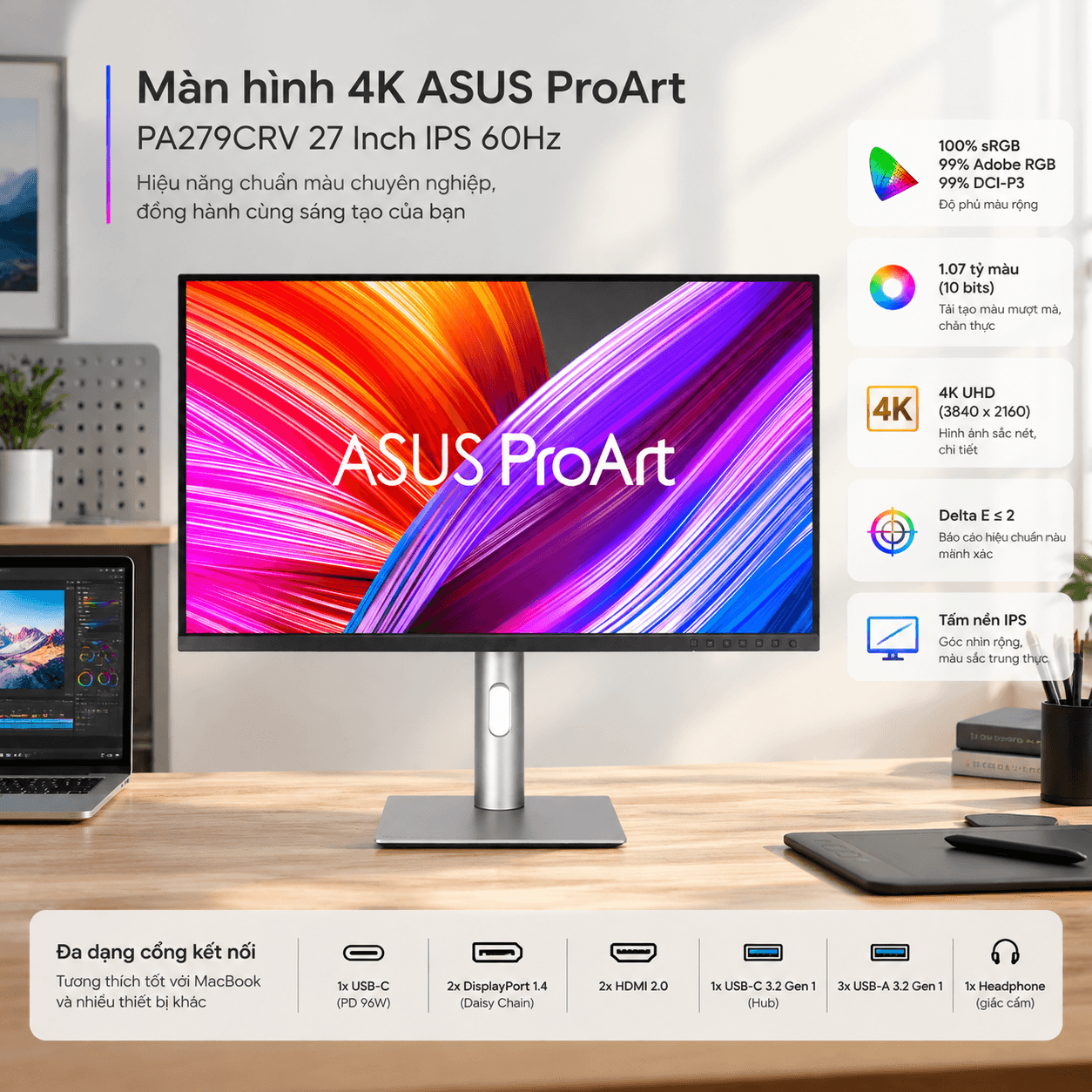 Màn hình 4K ASUS ProArt PA279CRV 27 Inch IPS 60Hz PA279CRV
