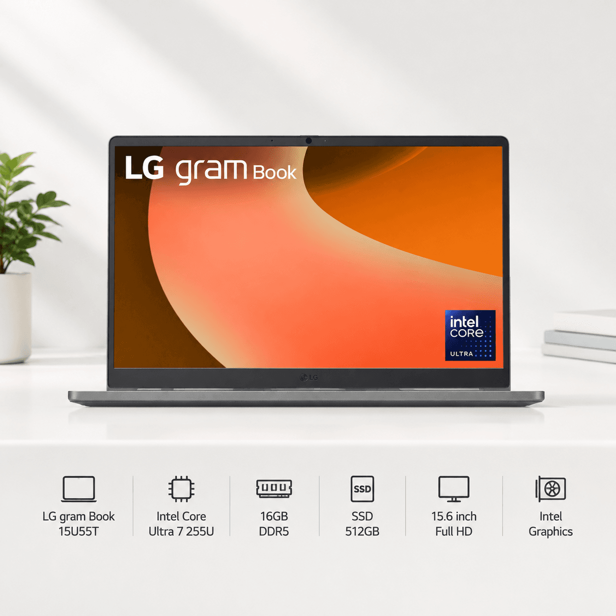 Laptop LG gram Book 15U55T - Intel Core Ultra 7 255U - 16GB DDR5 - SSD 512GB - 15.6 inch Full HD (Hàng USA Like New, bảo hành 6 tháng)