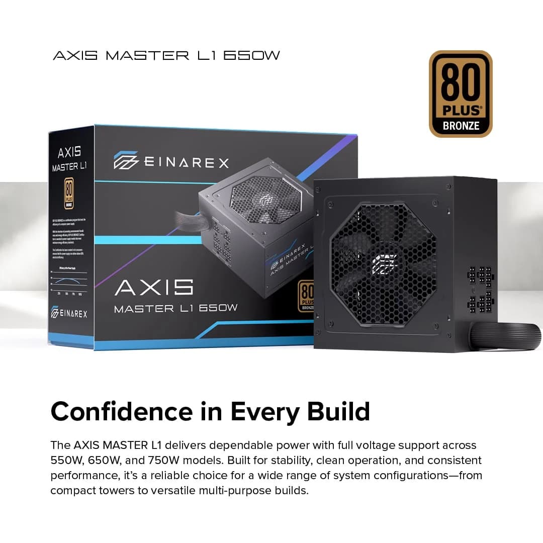 Nguồn Einarex AXIS MASTER L1 650W 80Plus BRONZE