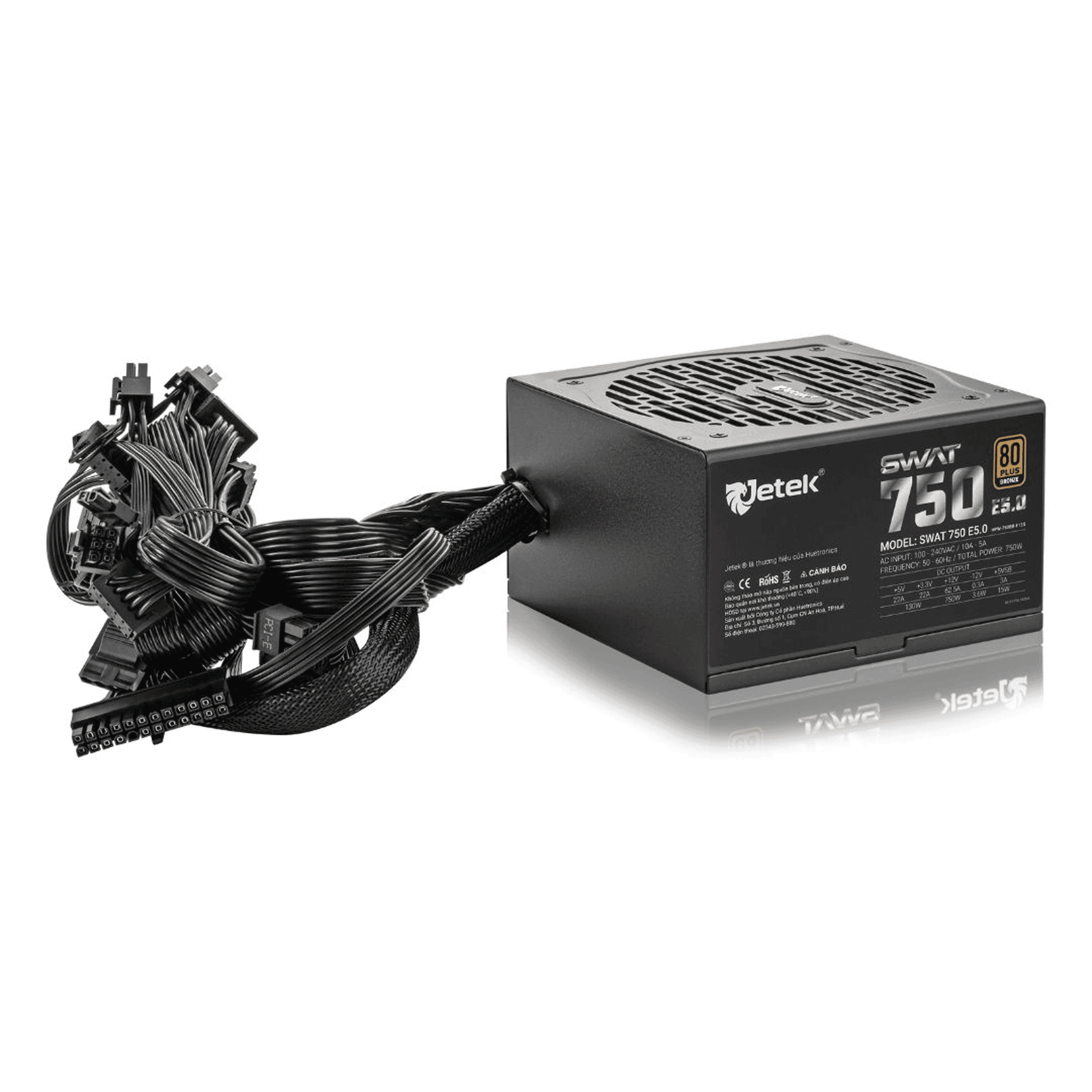 Nguồn Jetek SWAT750 E5.0 750W 80 Plus Bronze