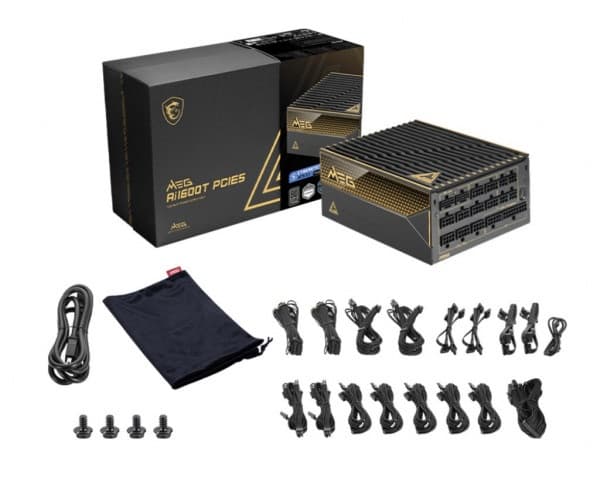 Nguồn máy tính MSI MEG Ai1600T 1600W PCIE5 80 Plus Titanium ( PCIE 5.1 and ATX 3.1 Ready )
