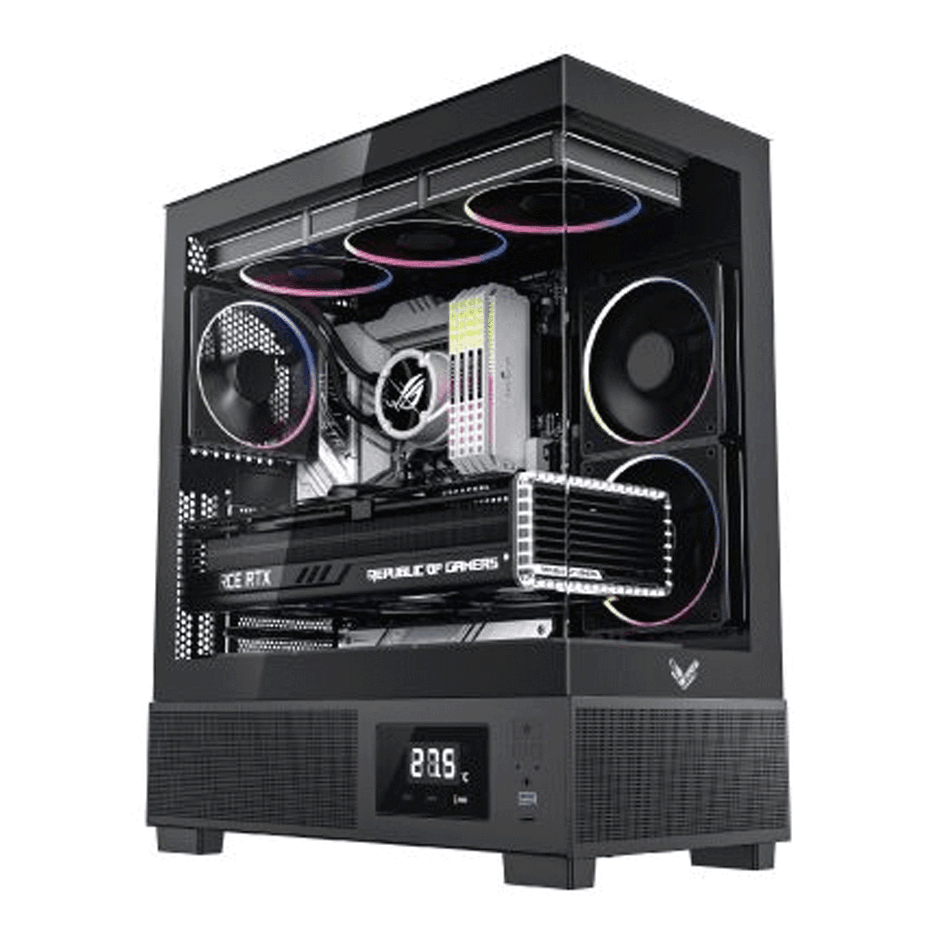 Thùng máy X3 Pro Gamer Edition Monitor - Đen, 1Fan, Có màn hình nhiệt độ