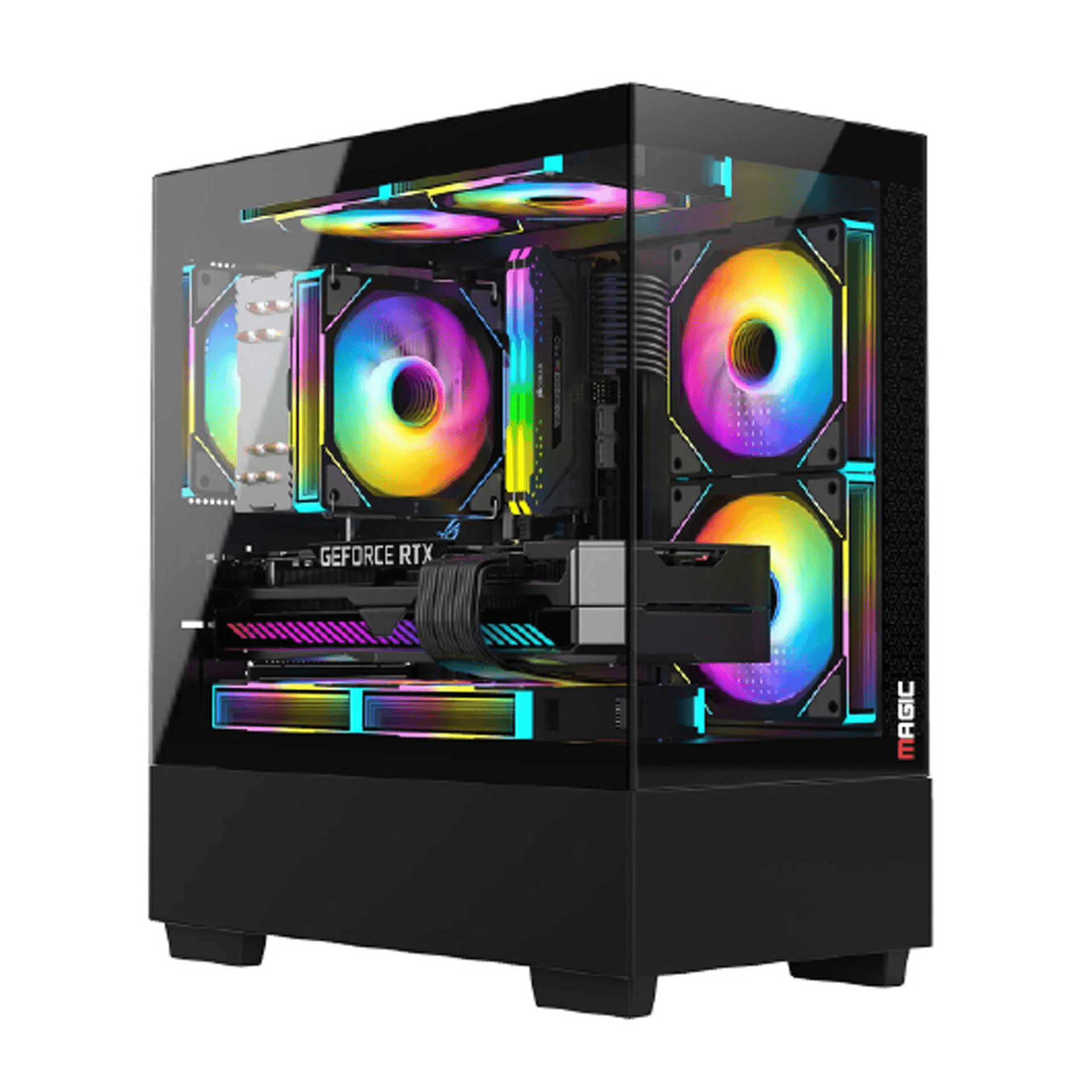Thùng máy Case Magic MIX-Tower Đen | M-ATX, + FAN RGB