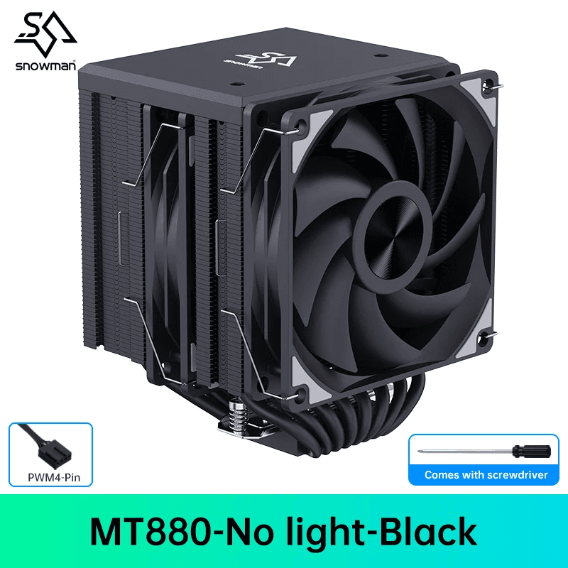 Tản MT880 Air CPU Cooler 8 Heat Pipes 4 Pin PWM ARGB PC Cooling Fan Quiet Intel