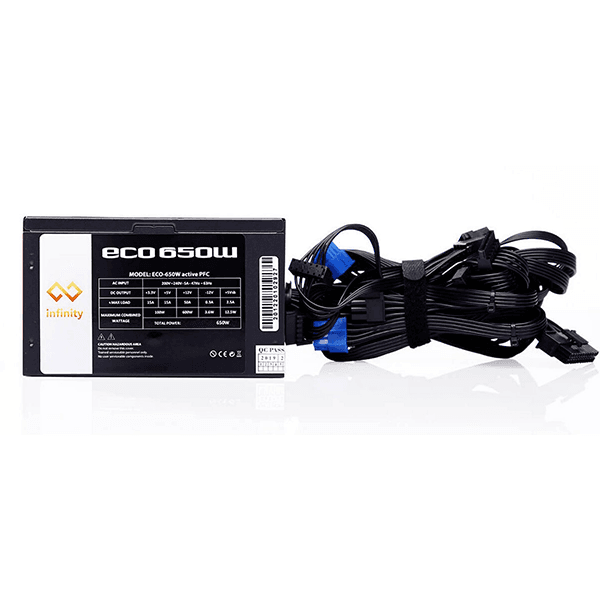 Nguồn Máy Tính Infinity ECO 650W v3 (80 Plus/Active PFC/Single Rail)