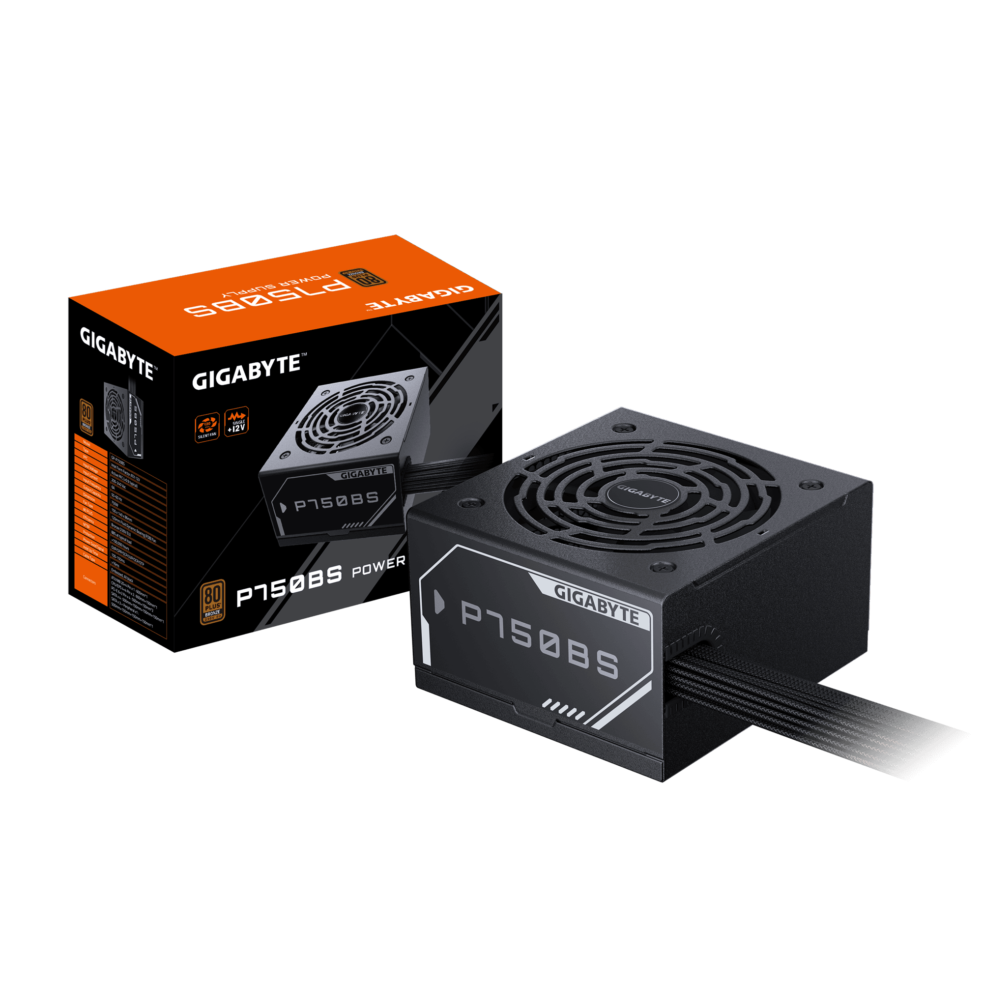 Nguồn máy tính GIGABYTE GP-P750BS 750W 80 Plus Bronze Chính Hãng - Non Modular ATX, Quạt FDB Siêu Êm, Bảo Vệ Toàn Diện