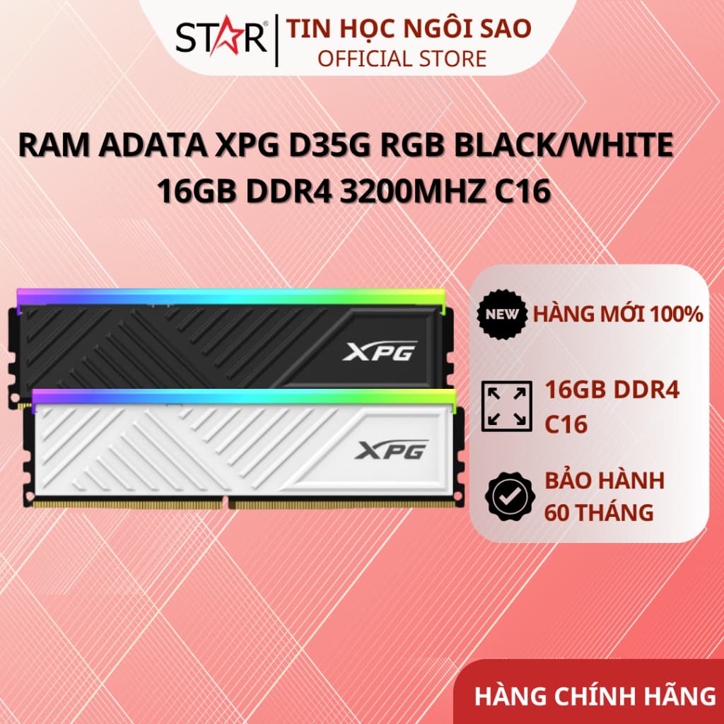 Ram Adata XPG D35G RGB Black 16GB | DDR4, 3200MHz, C16