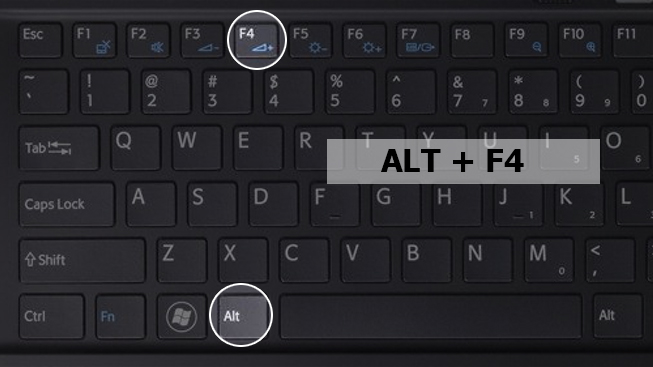 Cách tắt laptop bằng tổ hợp phím “Alt + F4” bước 2