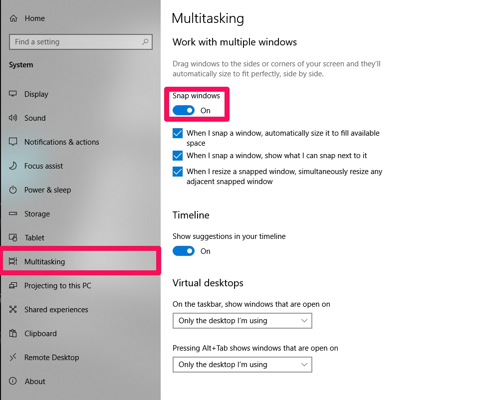 bật multitaskting