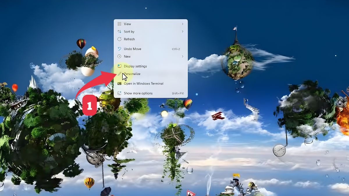 Cách đặt hình nền máy tính bằng Settings Win 11 bước 1