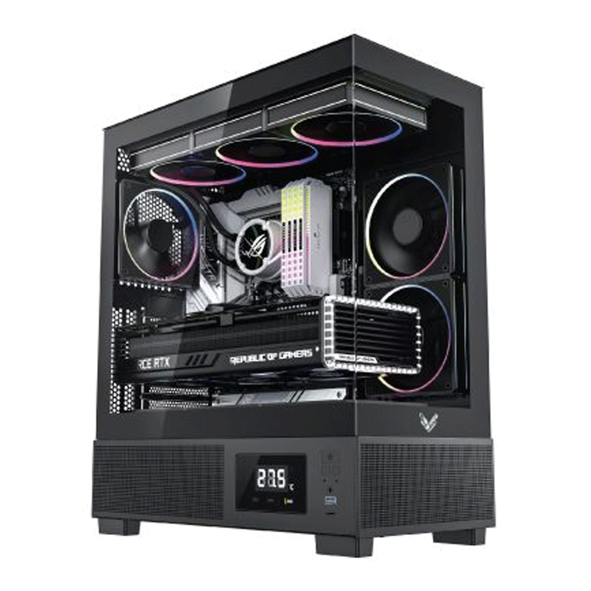 Thùng máy X3 Pro Gamer Edition Monitor - Đen, 1Fan, Có màn hình nhiệt ...