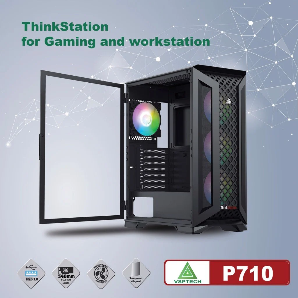 CASE VSPTECH THINKSTATION P710 FOR GAMING AND WORKSTATION 0 Fan | PCXPRESS